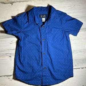 3T Blue Button Down Shirt. The Children’s Place.